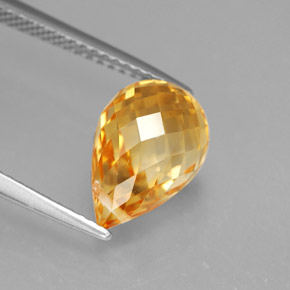 Citrino amarelo natural 3,97ct, briolete, VVS