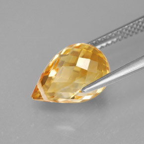 Citrino amarelo natural 3,97ct, briolete, VVS