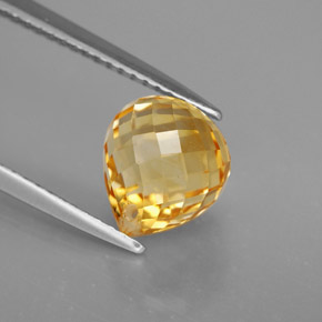 Citrino amarelo natural 3,10ct, briolete, VVS