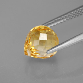 Citrino amarelo natural 3,10ct, briolete, VVS