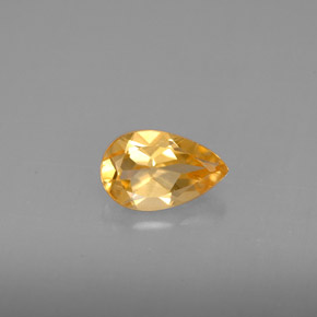 Citrino amarelo natural 0,78ct, formato de pêra, VVS