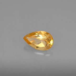 Citrino amarelo natural 0,78ct, formato de pêra, VVS