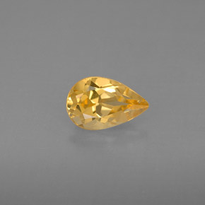 Citrino amarelo natural 0,77ct, formato de pêra, VVS