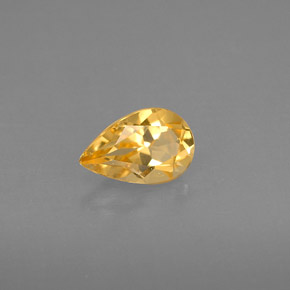 Citrino amarelo natural 0,77ct, formato de pêra, VVS