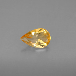 Citrino amarelo natural 0,63ct, formato de pêra, VVS