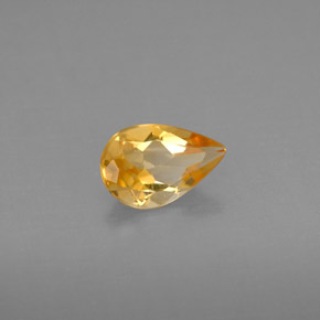 Citrino amarelo natural 0,63ct, formato de pêra, VVS