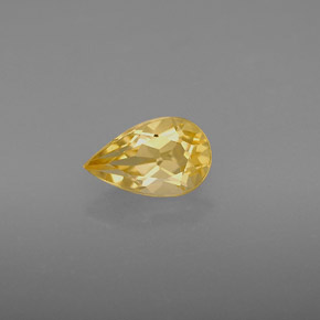 Citrino amarelo natural 0,83ct, formato de pêra, VVS-VS