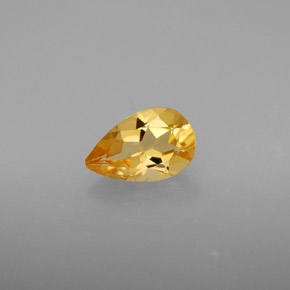 Citrino amarelo natural 0,72ct, formato de pêra, VS