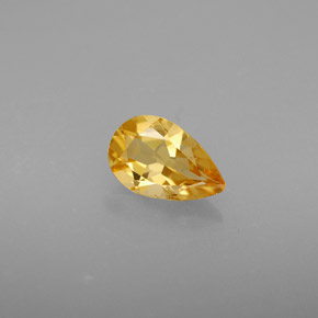 Citrino amarelo natural 0,72ct, formato de pêra, VS