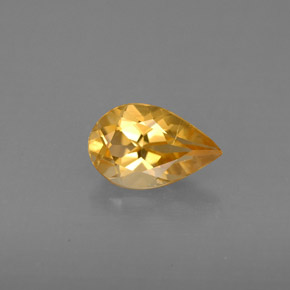 Citrino amarelo natural 0,75ct, formato de pêra, VS