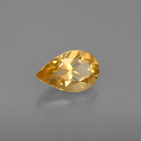 Citrino amarelo natural 0,75ct, formato de pêra, VS