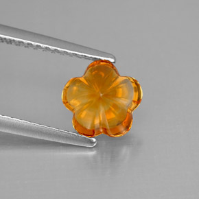 Citrino laranja natural 1,22ct, corte flor, transparente