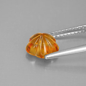 Citrino laranja natural 1,22ct, corte flor, transparente