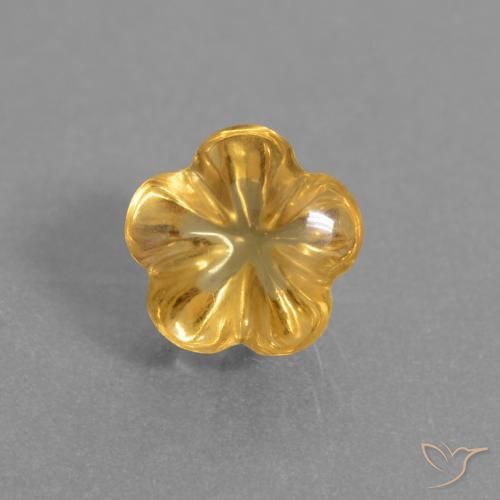 1.41ct Natural Dourado Escuro Citrino, Flor cortada, Transparente
