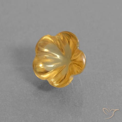 Citrino Dourado Escuro Natural 1.41ct, Flor cortada, Transparente