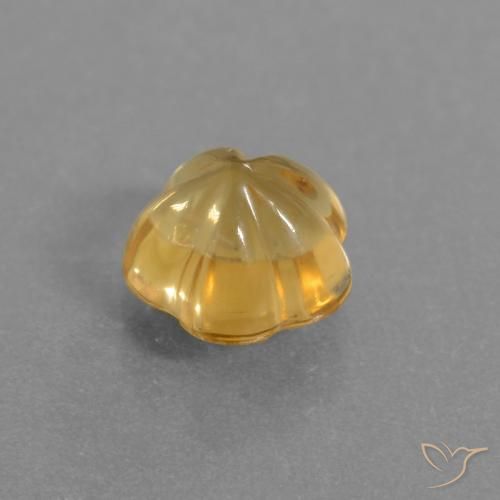 Citrino Dourado Escuro Natural 1.41ct, Flor cortada, Transparente