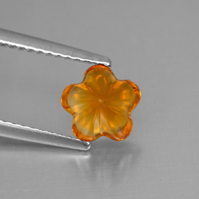 Citrino laranja natural 1,16ct, corte flor, transparente