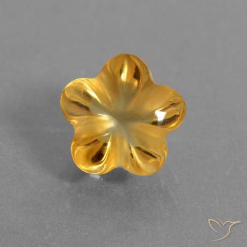 1.54ct Natural Dourado Escuro Citrino, Flor cortada, Transparente