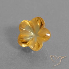 Citrino Dourado Escuro Natural 1.54ct, Flor cortada, Transparente