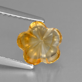 Citrino amarelo natural 1,18ct, corte flor, transparente