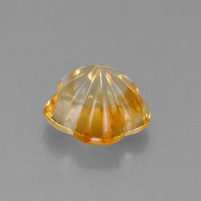 Citrino amarelo natural 1,18ct, corte flor, transparente