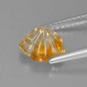 Citrino amarelo natural 1,18ct, corte flor, transparente