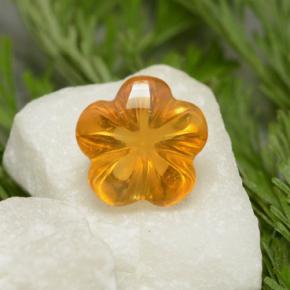 Citrino laranja natural 1,29ct, corte flor, transparente