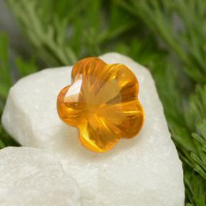 Citrino laranja natural 1,29ct, corte flor, transparente