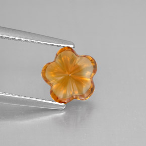 Citrino laranja natural 1,27ct, corte flor, transparente