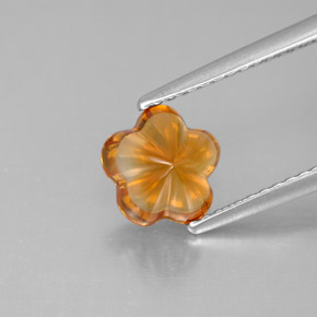 Citrino laranja natural 1,27ct, corte flor, transparente