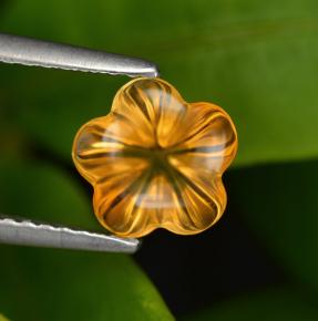 Citrino laranja natural 1,24ct, corte flor, transparente