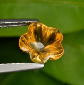 Citrino laranja natural 1,24ct, corte flor, transparente