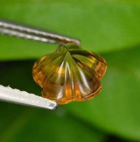 Citrino laranja natural 1,24ct, corte flor, transparente