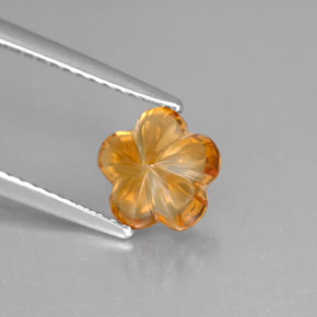 Citrino laranja natural 1,31ct, corte flor, transparente
