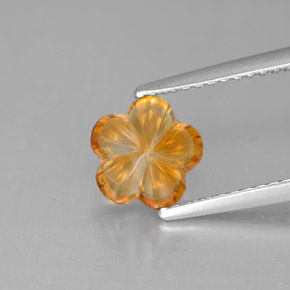 Citrino laranja natural 1,31ct, corte flor, transparente