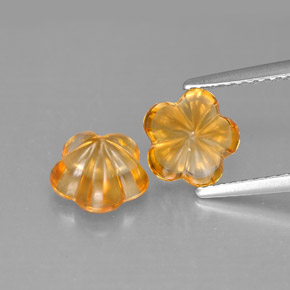 Pedras preciosas de citrino laranja natural de  ct, corte flor, transparente
