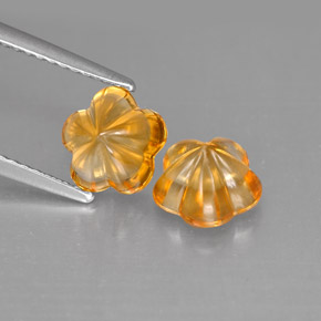 Pedras preciosas de citrino laranja natural de  ct, corte flor, transparente