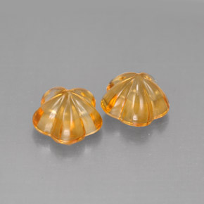 Pedras preciosas de citrino laranja natural de  ct, corte flor, transparente
