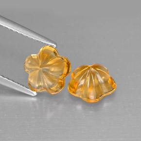 Pedras preciosas de citrino ouro natural de  ct, corte flor, transparente