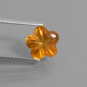 Citrino laranja natural 1,18ct, corte flor, transparente