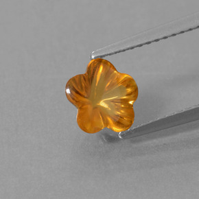 Citrino laranja natural 1,18ct, corte flor, transparente