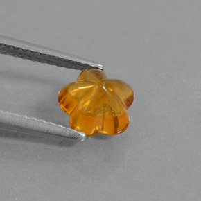 Citrino laranja natural 1,18ct, corte flor, transparente