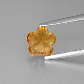 Citrino laranja natural 1,28ct, corte flor, transparente