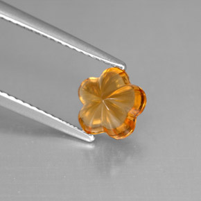 Citrino laranja natural 1,28ct, corte flor, transparente