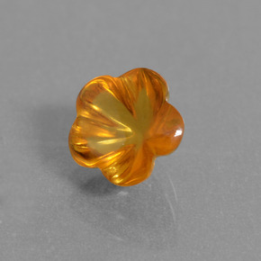 Citrino laranja natural 1,36ct, corte flor, transparente