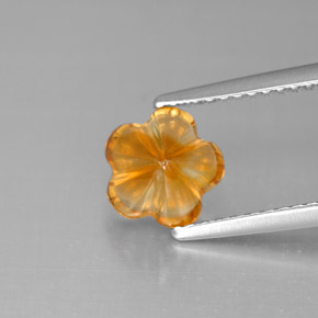 Citrino laranja natural 1,29ct, corte flor, transparente