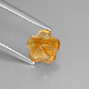 Citrino laranja natural 1,29ct, corte flor, transparente