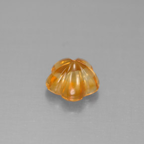 Citrino laranja natural 1,29ct, corte flor, transparente