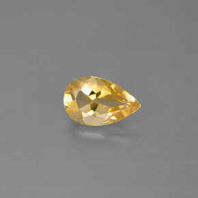 Citrino amarelo natural 0,83ct, formato de pêra, VS