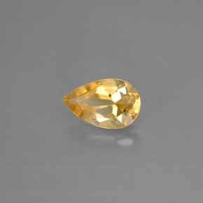 Citrino amarelo natural 0,83ct, formato de pêra, VS